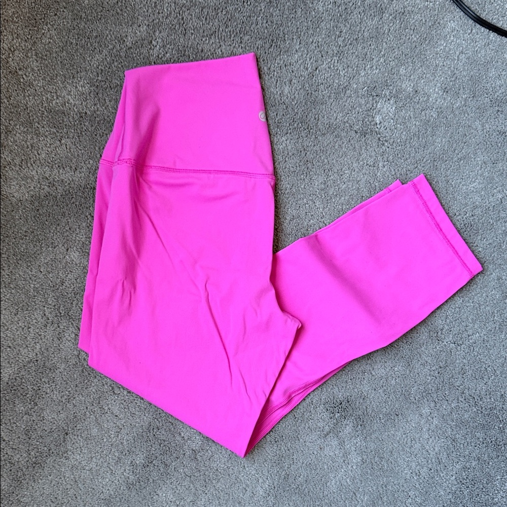 Pink Cropped Workout Leggings